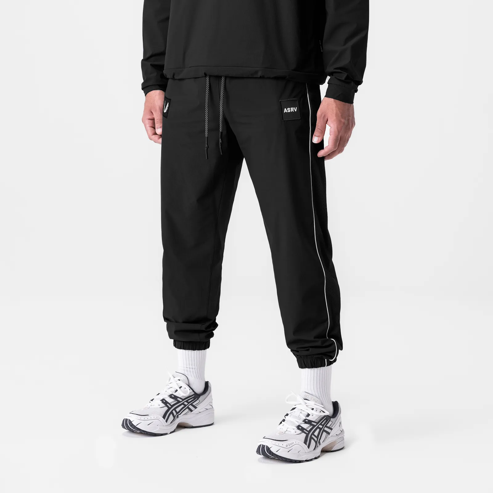 Layer Essential Ventilated Mesh Lining 0796. Ripstop Oversized Track Pant - Black "Patch"