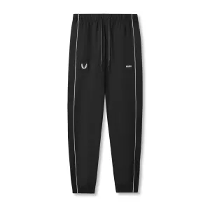 0796. Ripstop Oversized Track Pant - Black "Patch" Yoga Ready