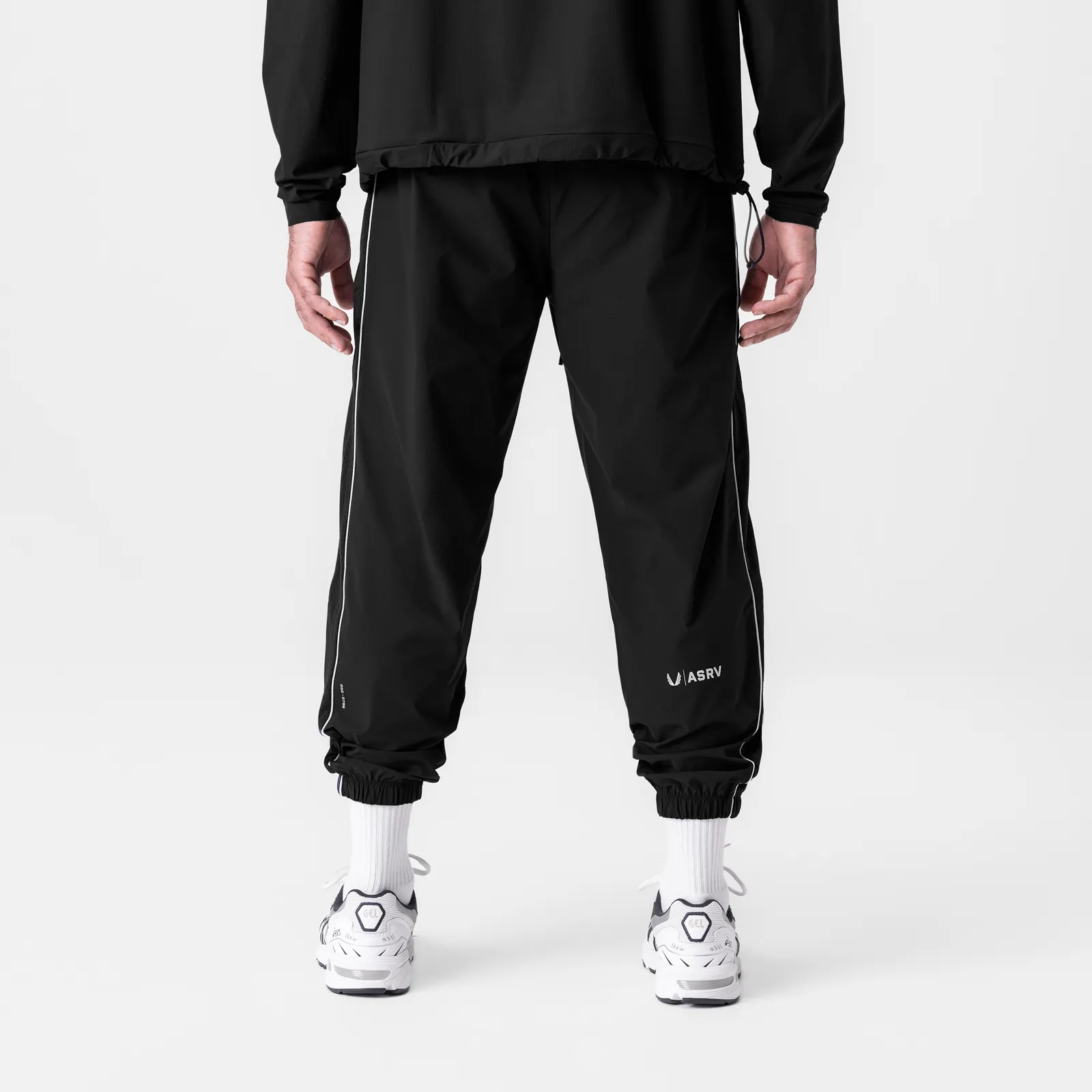 0796. Ripstop Oversized Track Pant - Black "Patch" Functional Style