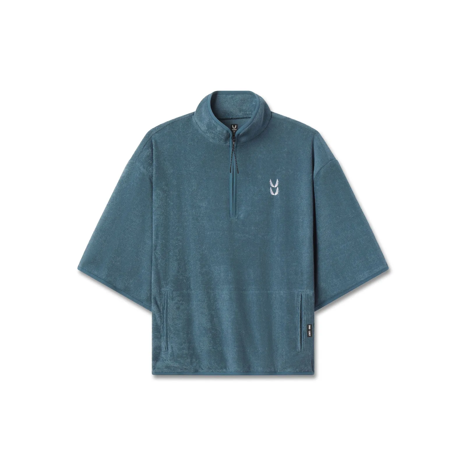EnhancedDurabilityFinish 1057. Towel Terry Quarter Zip Oversized Tee - Storm