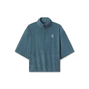 EnhancedDurabilityFinish 1057. Towel Terry Quarter Zip Oversized Tee - Storm
