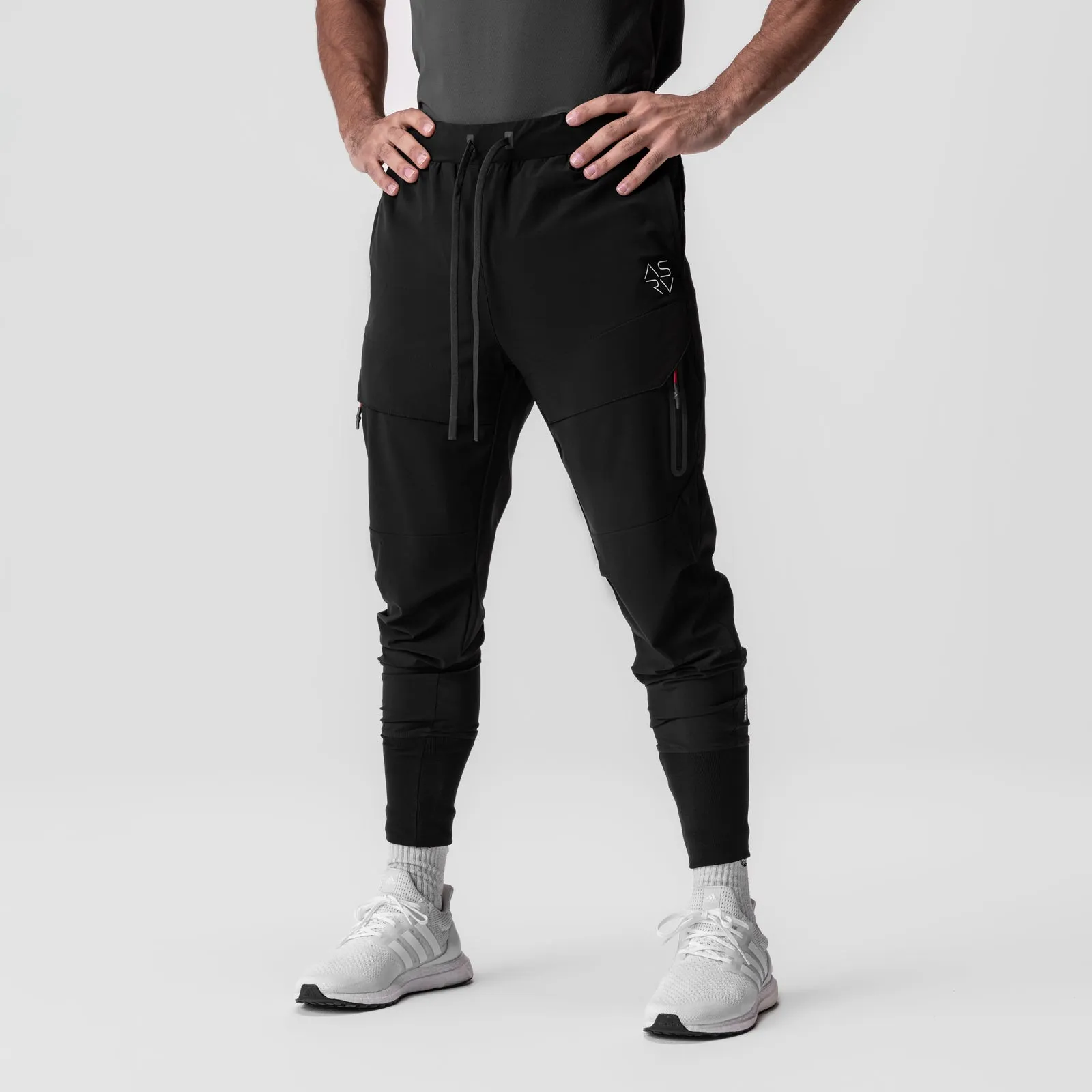 Versatile Wear Tangle Free Cuffs 0690. Tetra-Lite? Tech High Rib Jogger - Black "Cyber"