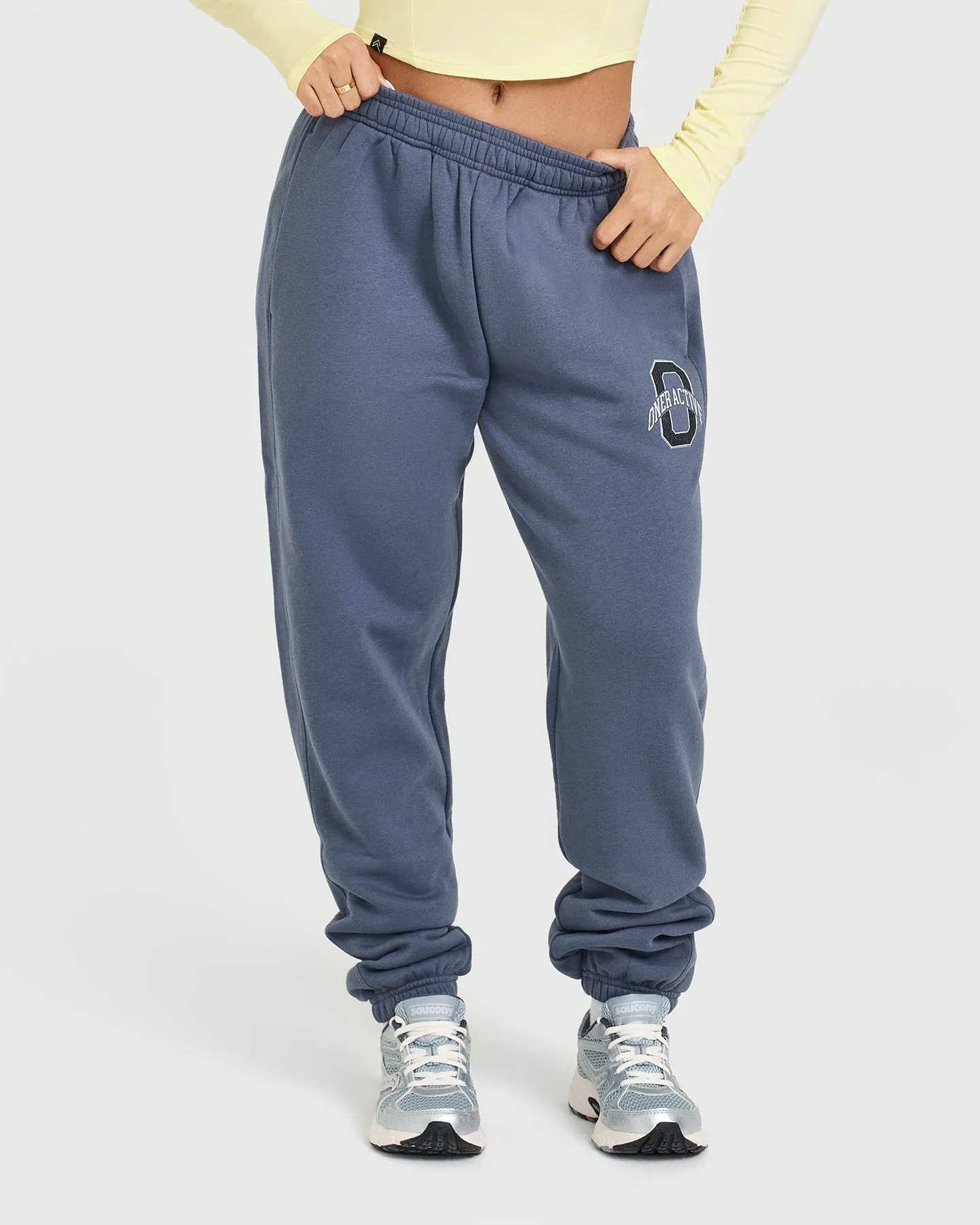 Zero Chafe Technology Foundations Joggers With Printed Graphic | Granite Blue Feminine Fit