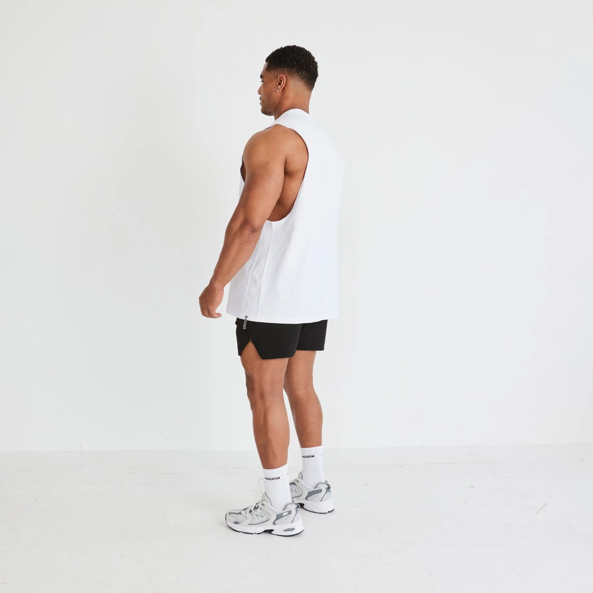 long term storage Vanquish Essential White Oversized Sleeveless T Shirt