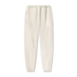 Recycled Polyester Blend Wide Leg 0655. Tech-Terry? Oversized Sweats - Ivory Cream "Emblem"