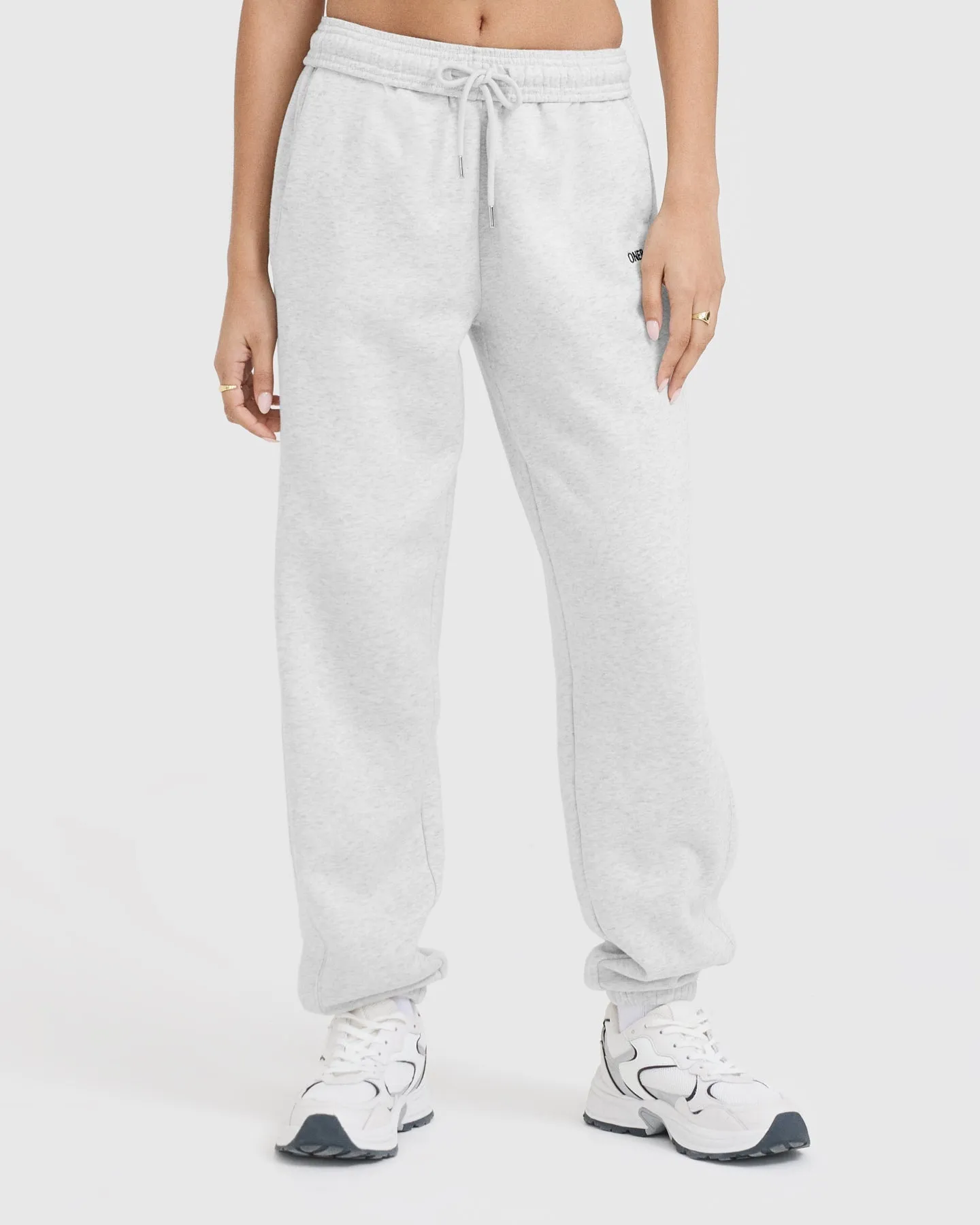soft fit Foundations Joggers | Light Grey Marl Tear Resistant Fabric Low Bulk Design