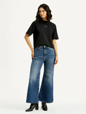 Daily Wear Nature Lover Women's Blue Ribcage Bell Bottom Flared Fit Mid Rise Jeans