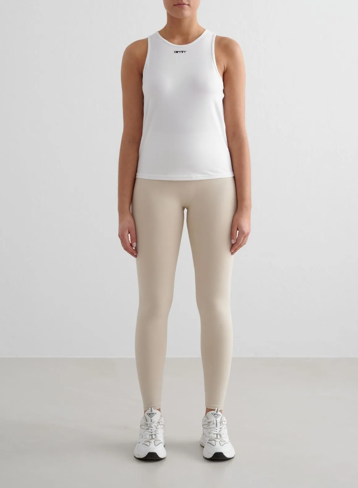 White Soft Basic Singlet Four Way Stretch Fabric