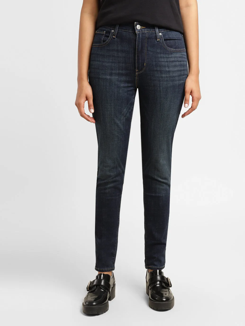 Women's 721 Blue Skinny Fit High Rise Jeans Clean Shape