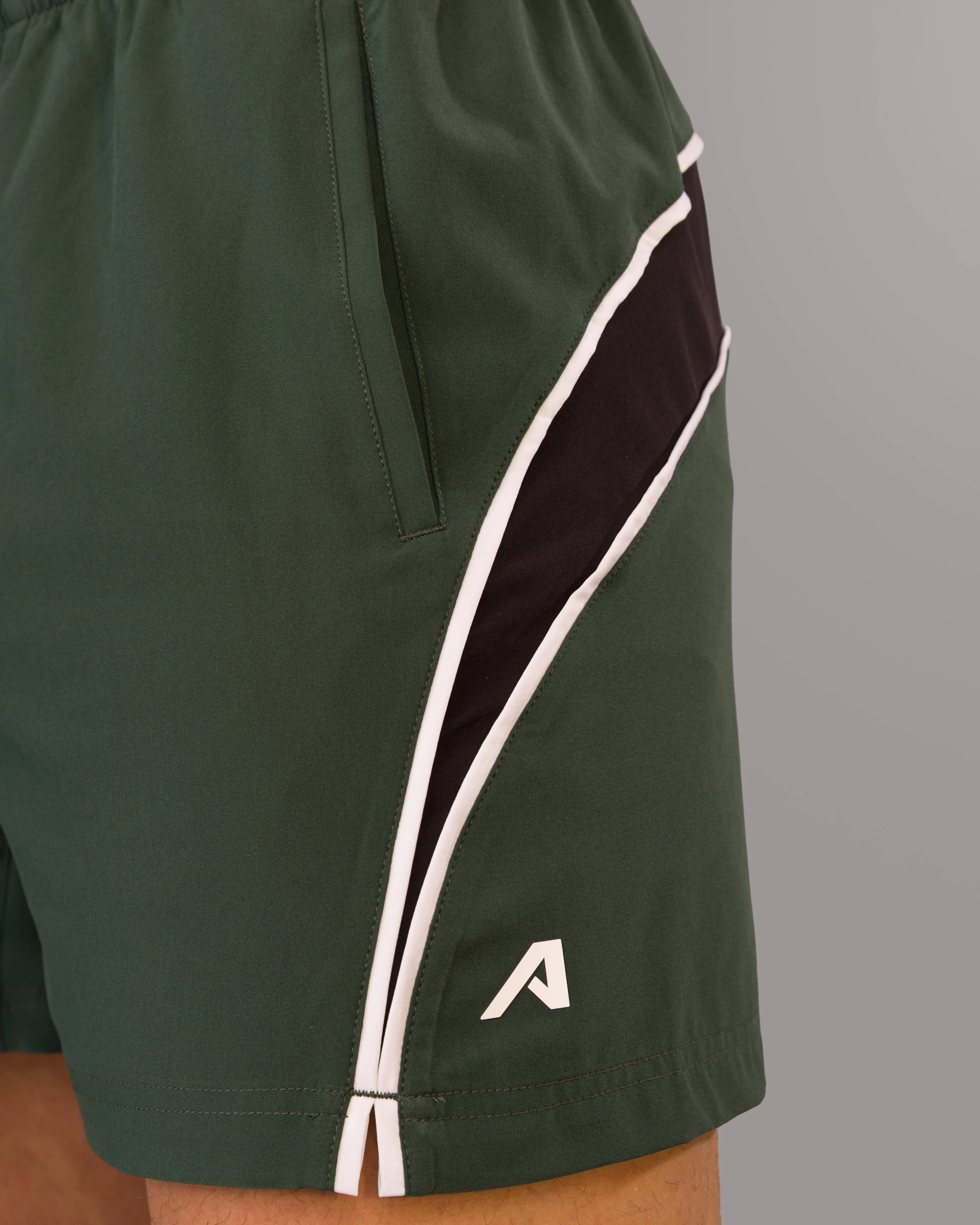 Dynamic Panel Short - Moss Stretch Fabric