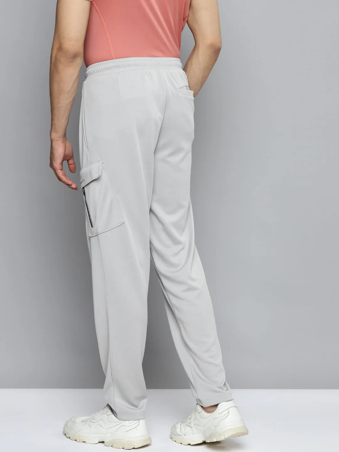 SeamlessPocketDesign Minimal Vibe Alcis Men Grey Solid Slim Fit Running Track Pants