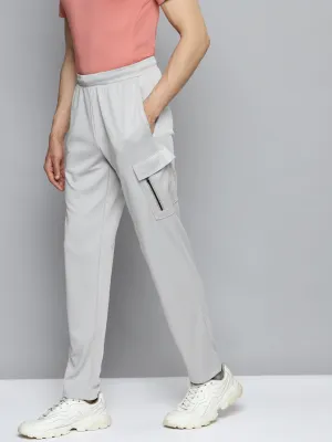 Sustainable Material Blend EcoFriendlyMaterial Alcis Men Grey Solid Slim Fit Running Track Pants