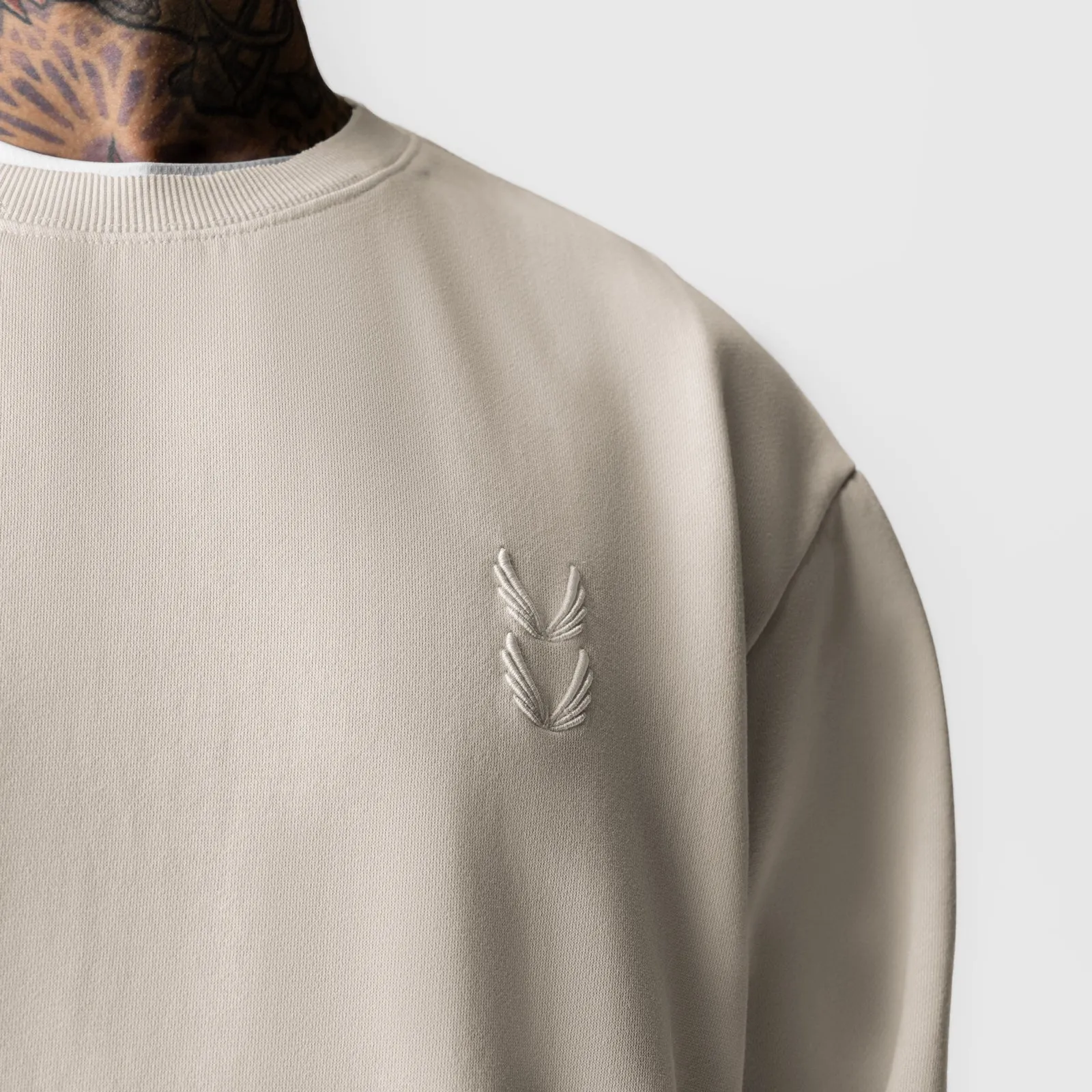 Fashion Street 0861. Tech Essential? Distressed Crewneck - Faded Stone