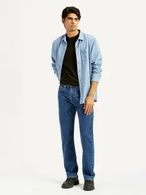 Men's 505 Med Indigo Straight Fit Mid Rise Jeans Go-To Basic Straight Leg