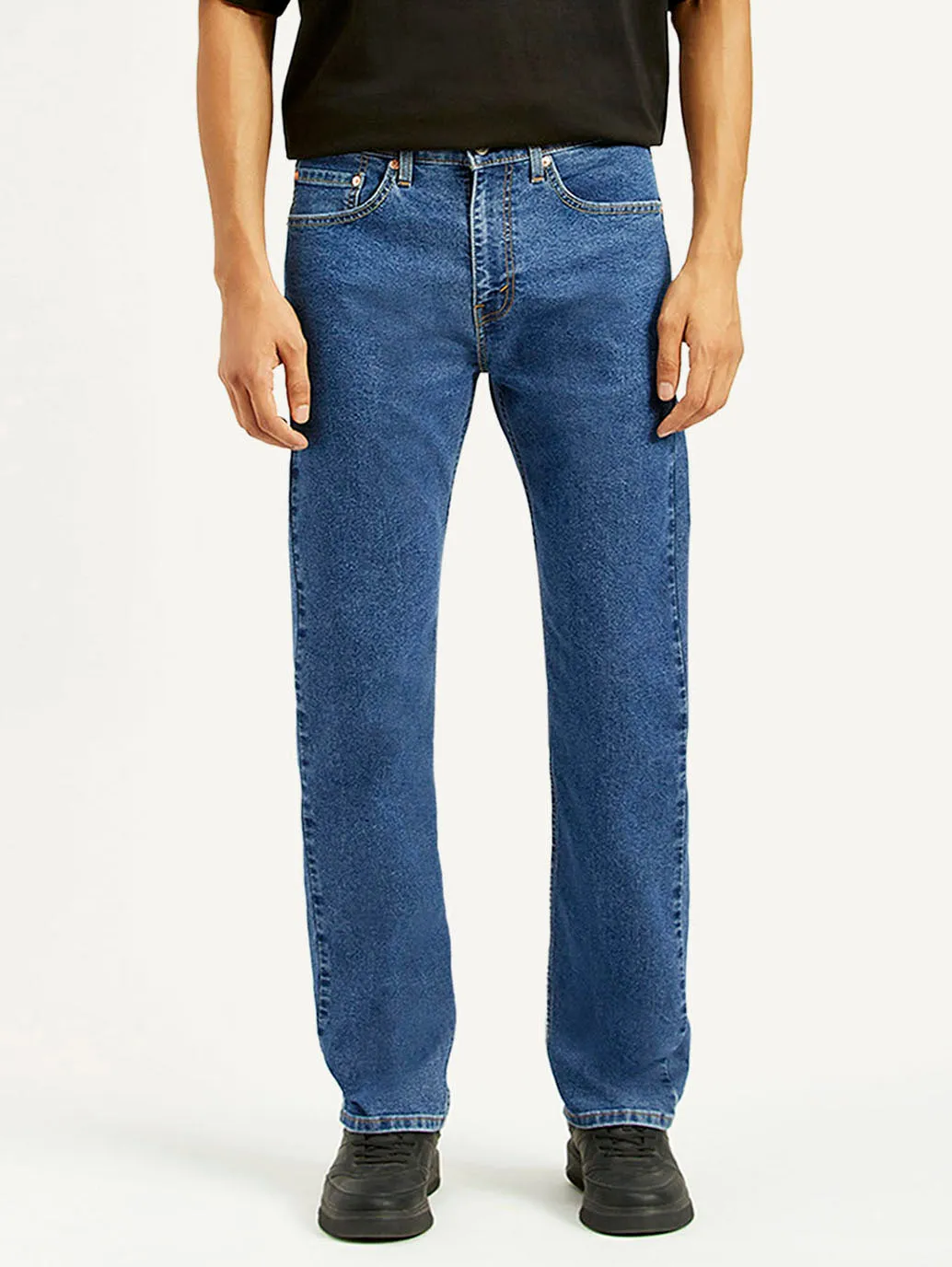 Circular Knit Construction Men's 505 Med Indigo Straight Fit Mid Rise Jeans