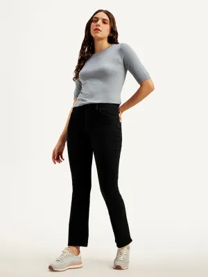 Slim Vintage Lover Road Trip Bold Look Smart Casual Women's Redloop 725 Black Flared Fit High Rise Jeans