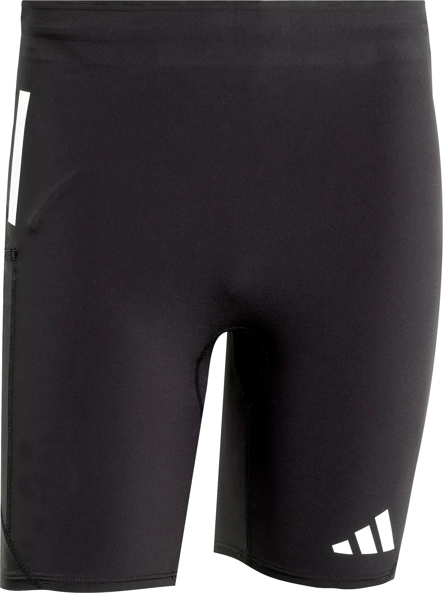adidas Adizero Mens Short Running Tights - Black Glide On Mobility Cut mid-rise