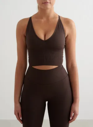 Chocolate Shape Seamless Cross Back Bralette Cultural - valuable