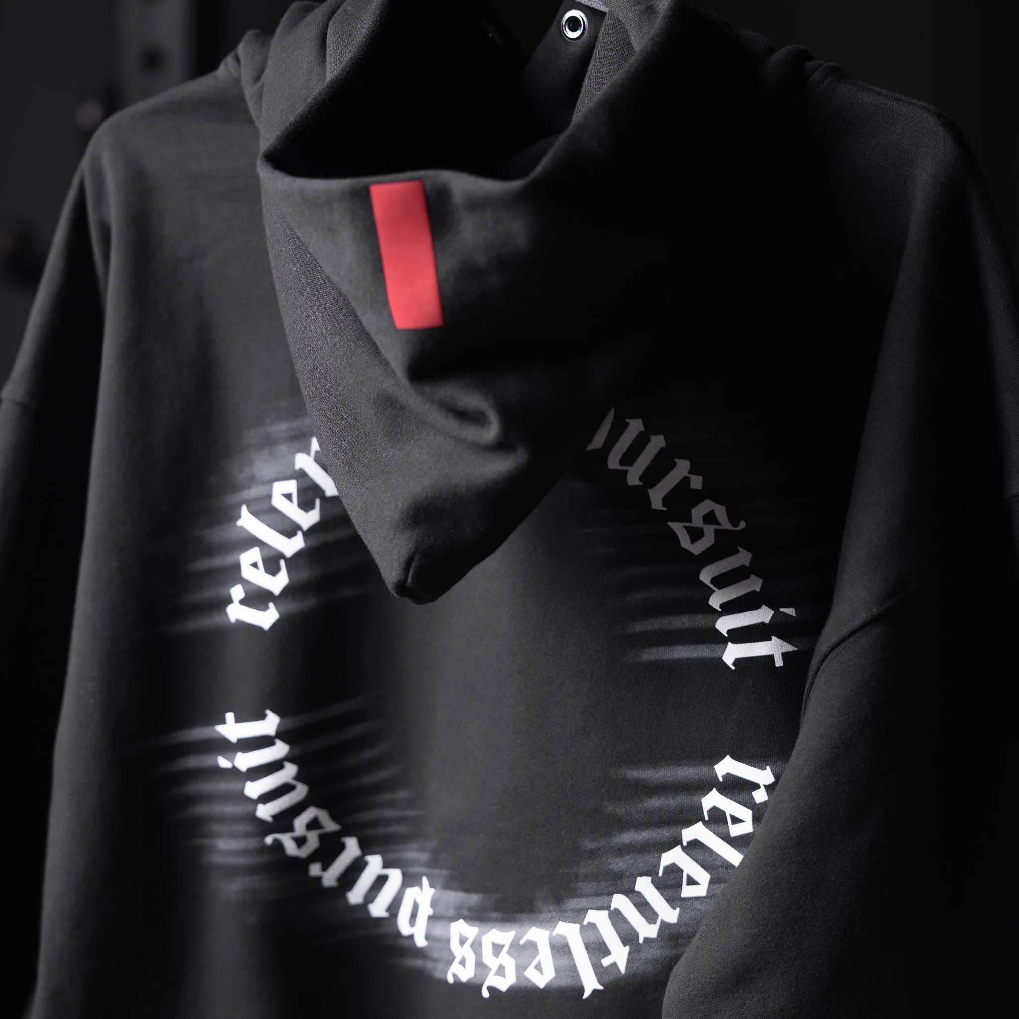 Coffee Shop Vibes Skating wear 0874. Tech-Terry? Zip Pocket Hoodie - Black "RP Blur"