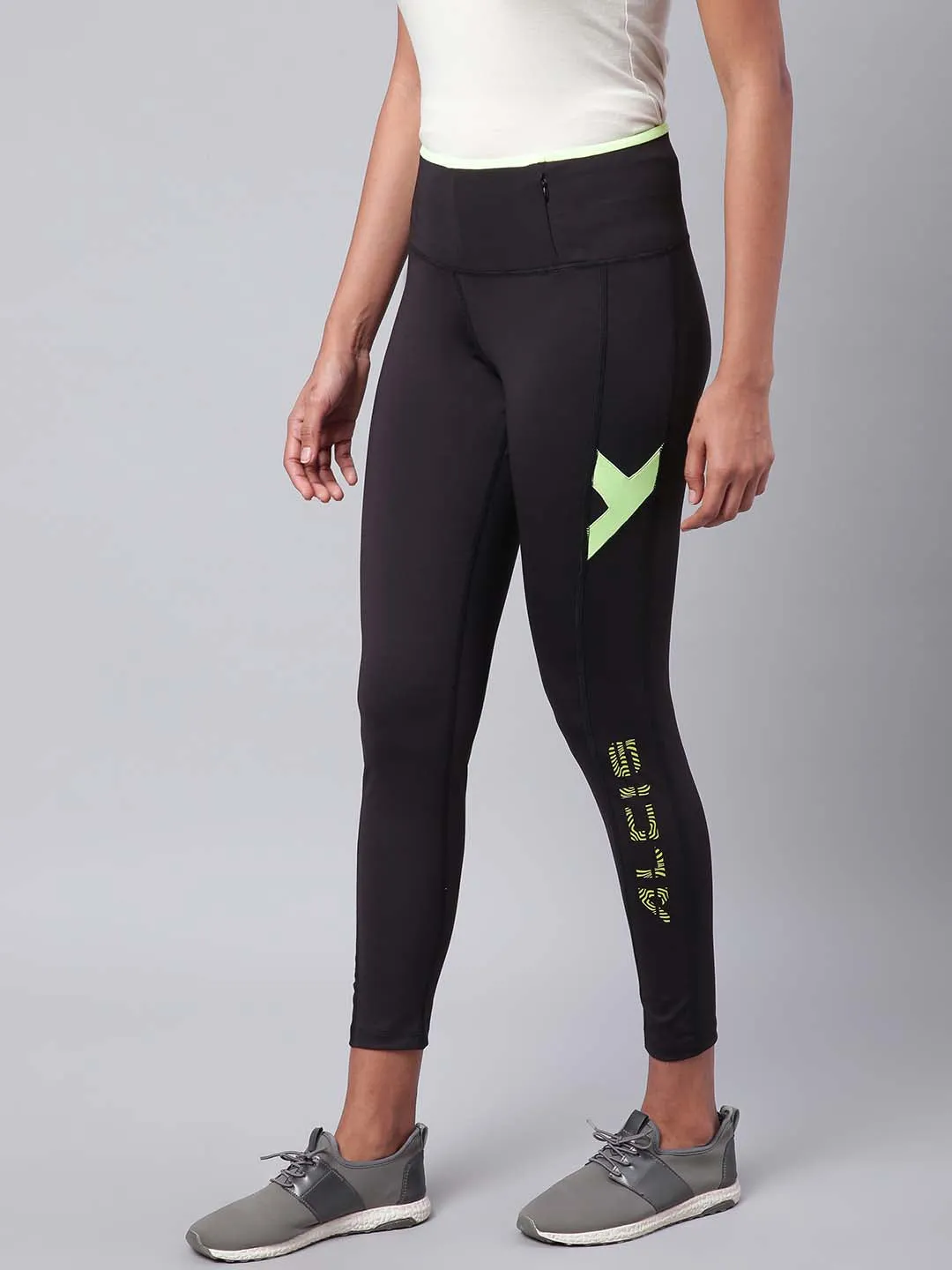 Work Commute Mesh Panel Eco Friendly For Kids Alcis Women Black Drytech  Solid Cropped Training Tights