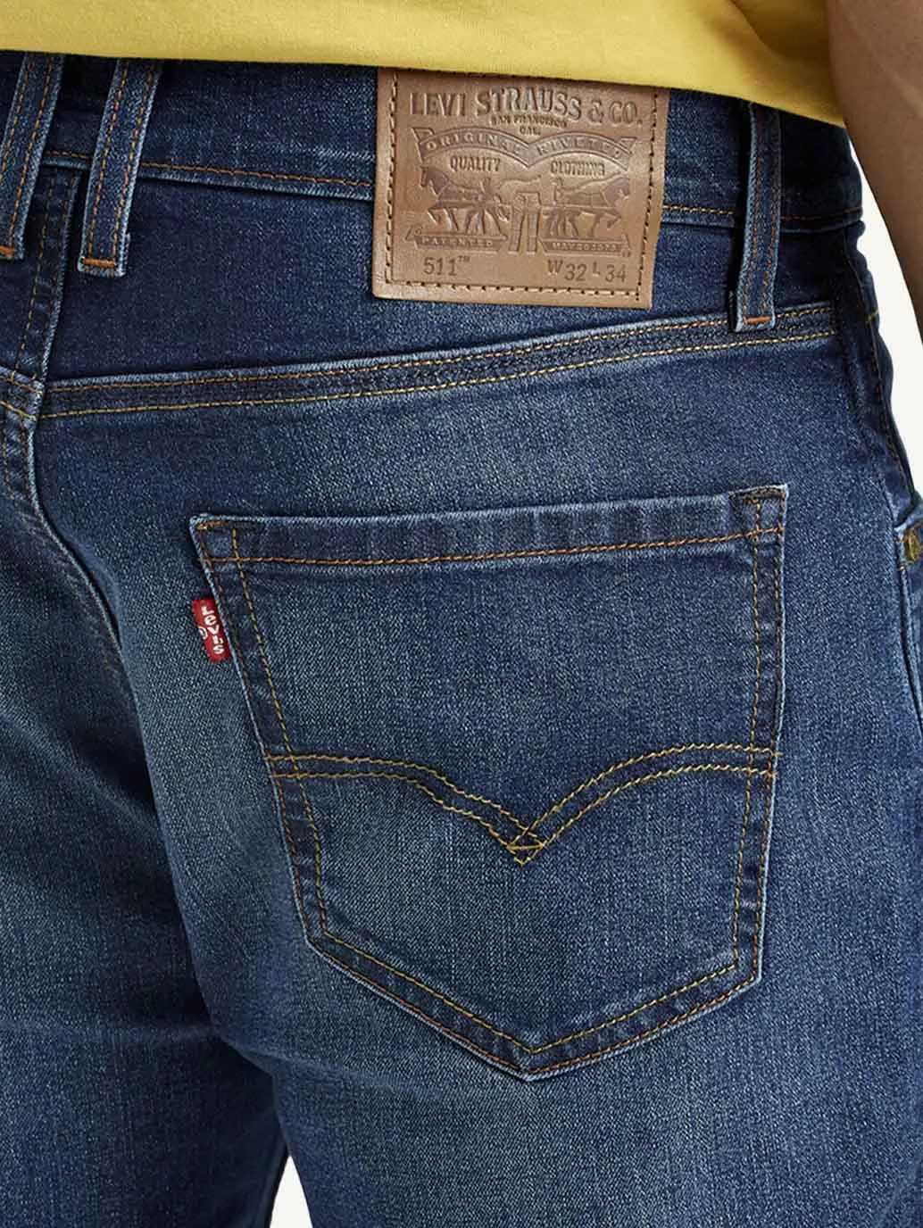 Fit Anytime Versatile Relaxed Style Men's 511 Indigo Slim Fit Mid Rise Jeans