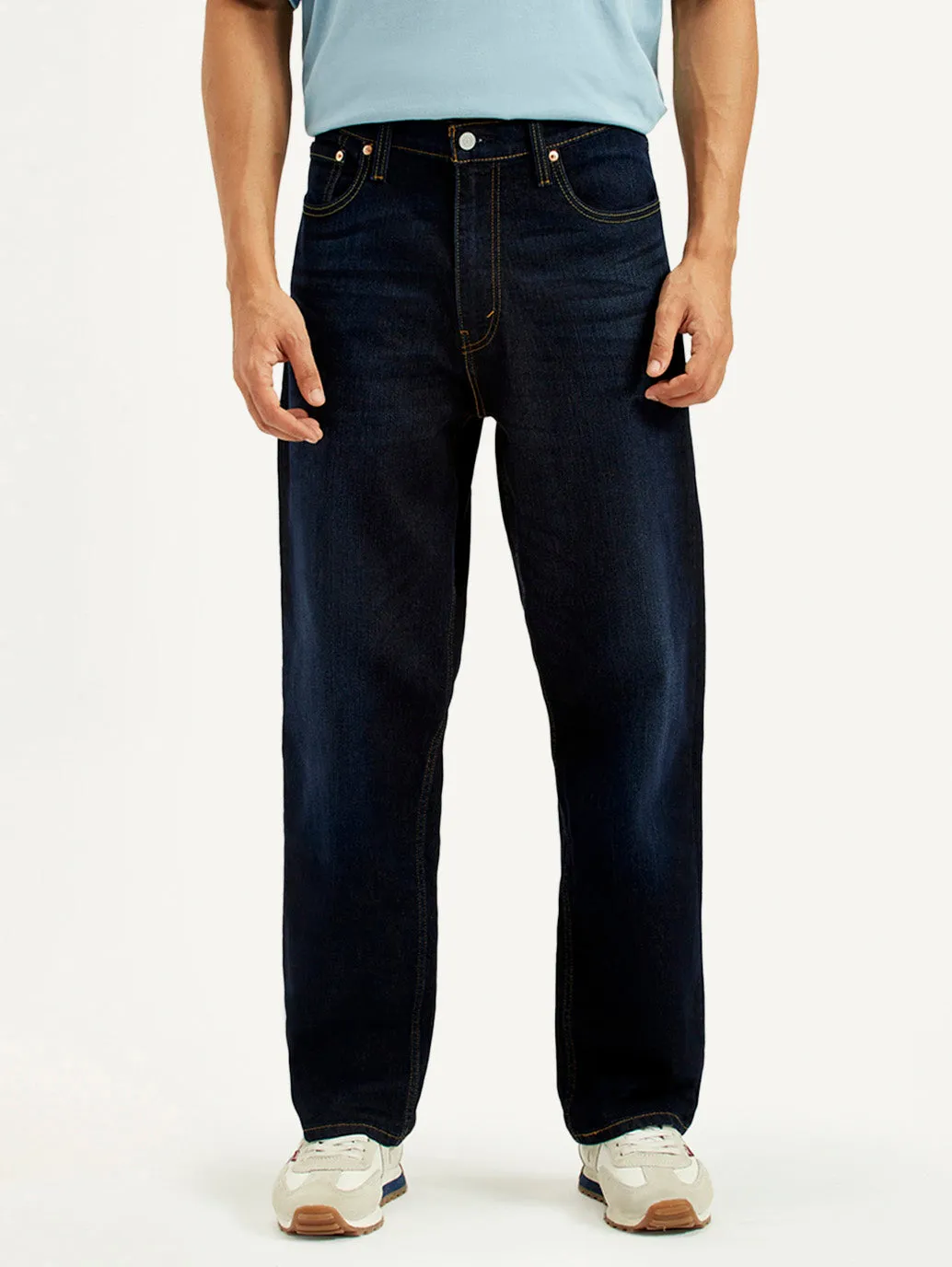 Men's 568 Dark Indigo Loose Fit Mid Rise Jeans Affordable Fashion Lover