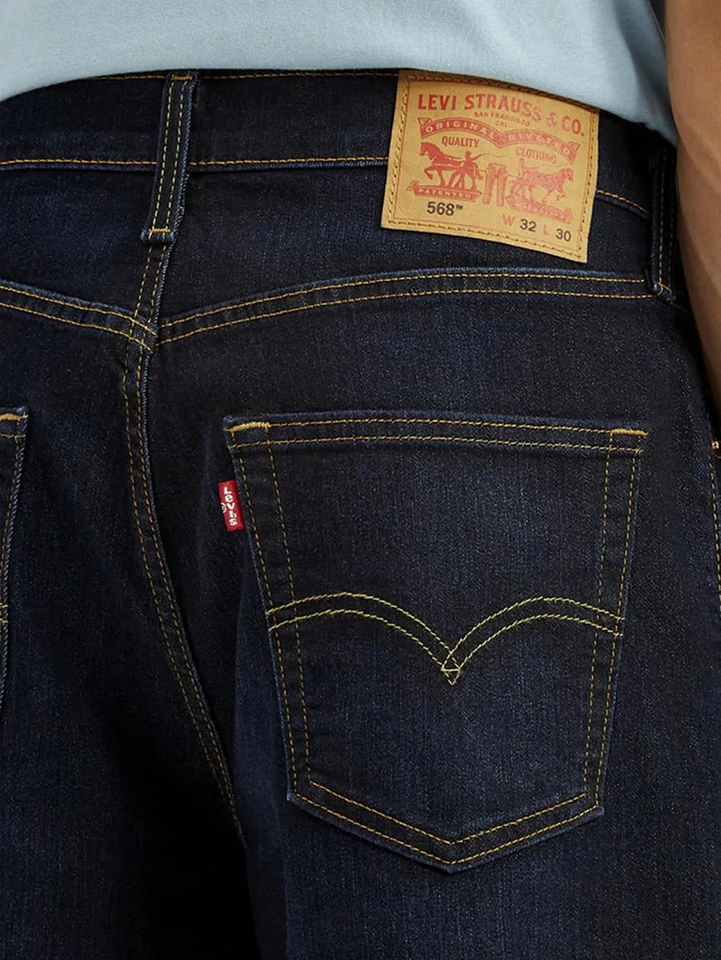 Men's 568 Dark Indigo Loose Fit Mid Rise Jeans Leisure Wear