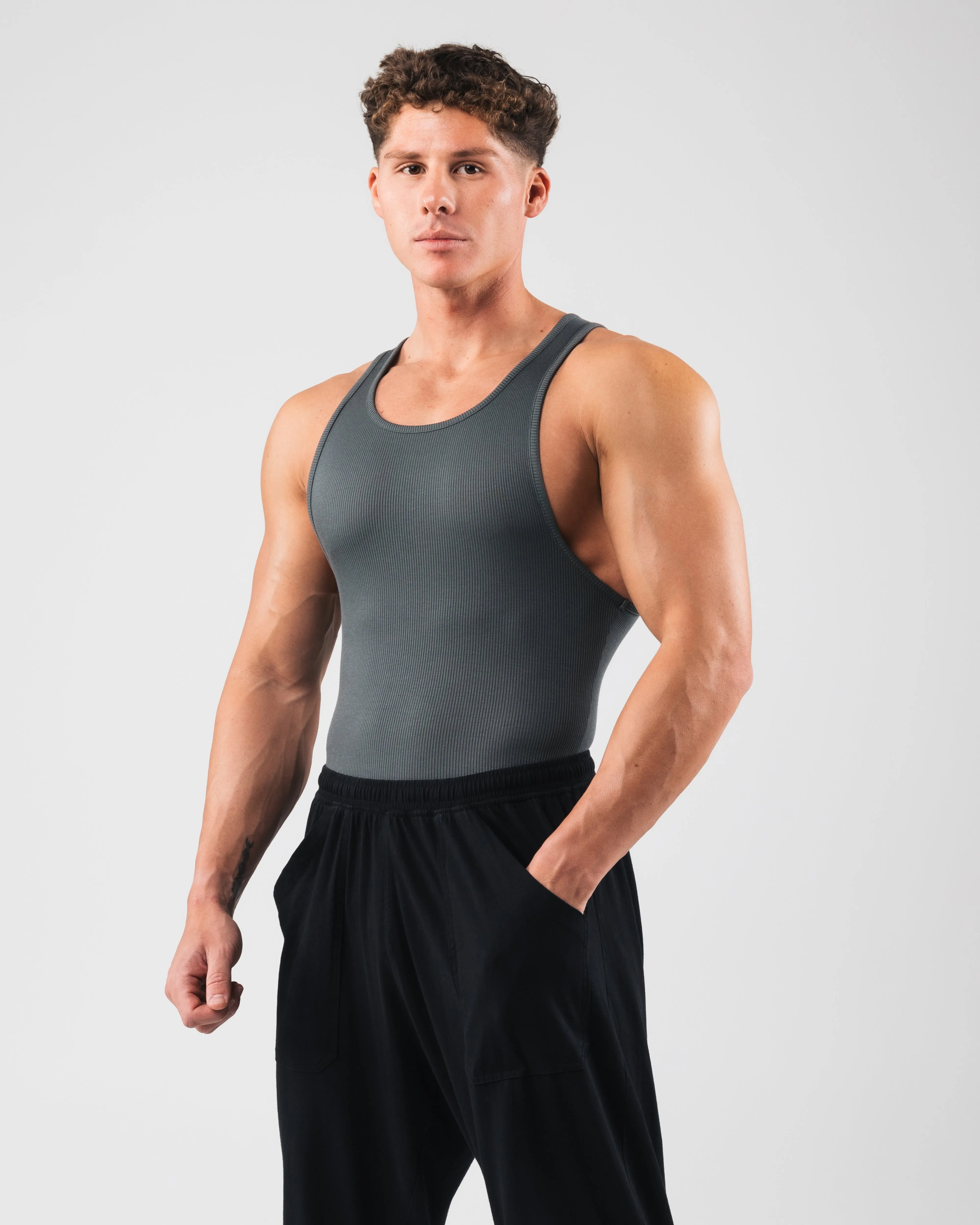 Zero Ribbed Tank 2pk - Astro Grey off - road Urban - friendly