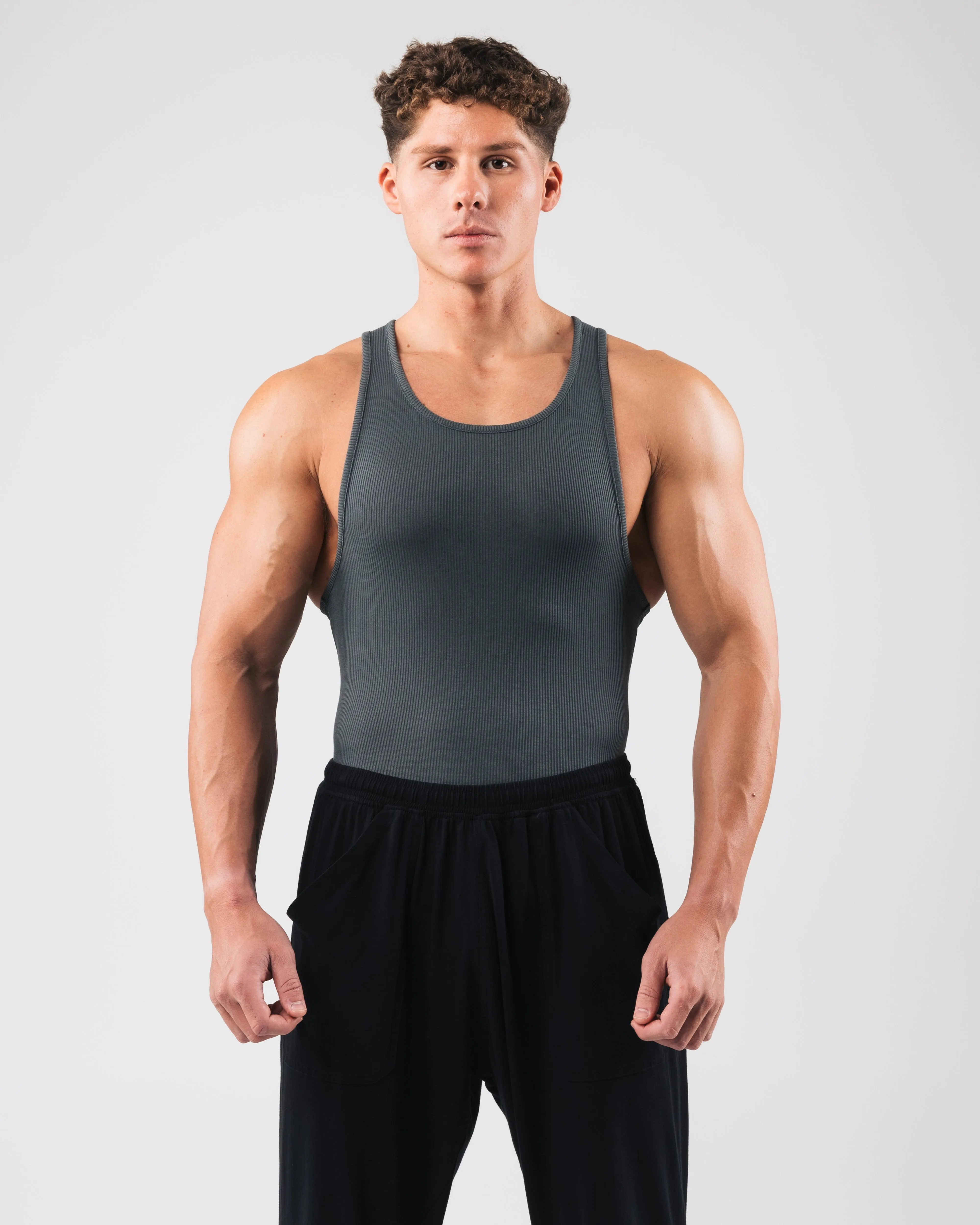 Low vibration military use Zero Ribbed Tank 2pk - Astro Grey