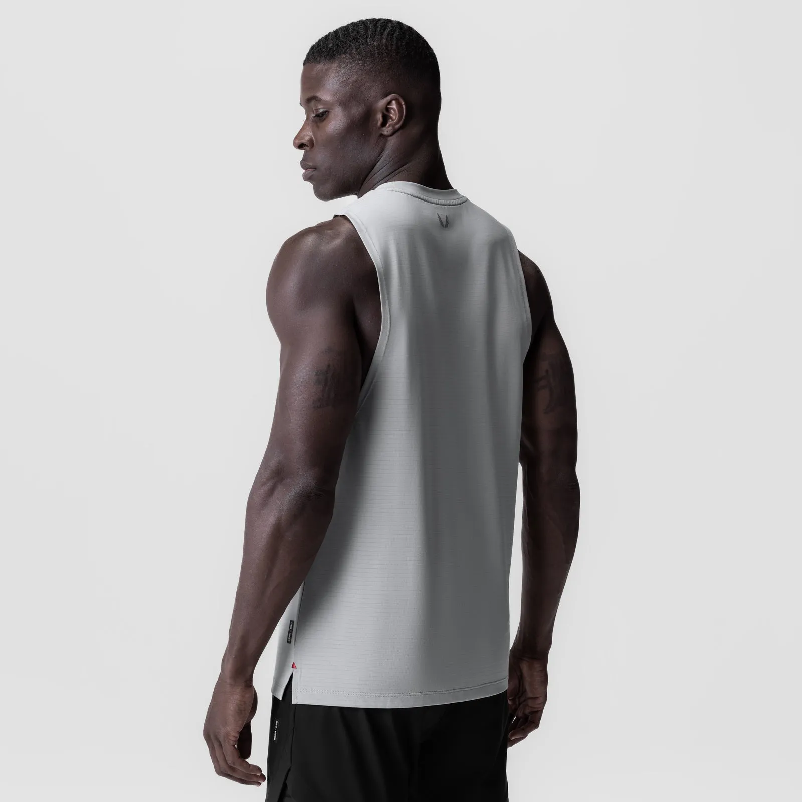 0837. 3D-Lite? 2.0 Lycra? Muscle Tank - Slate Grey "RP" Abrasion Resistant Edges Design - elegant