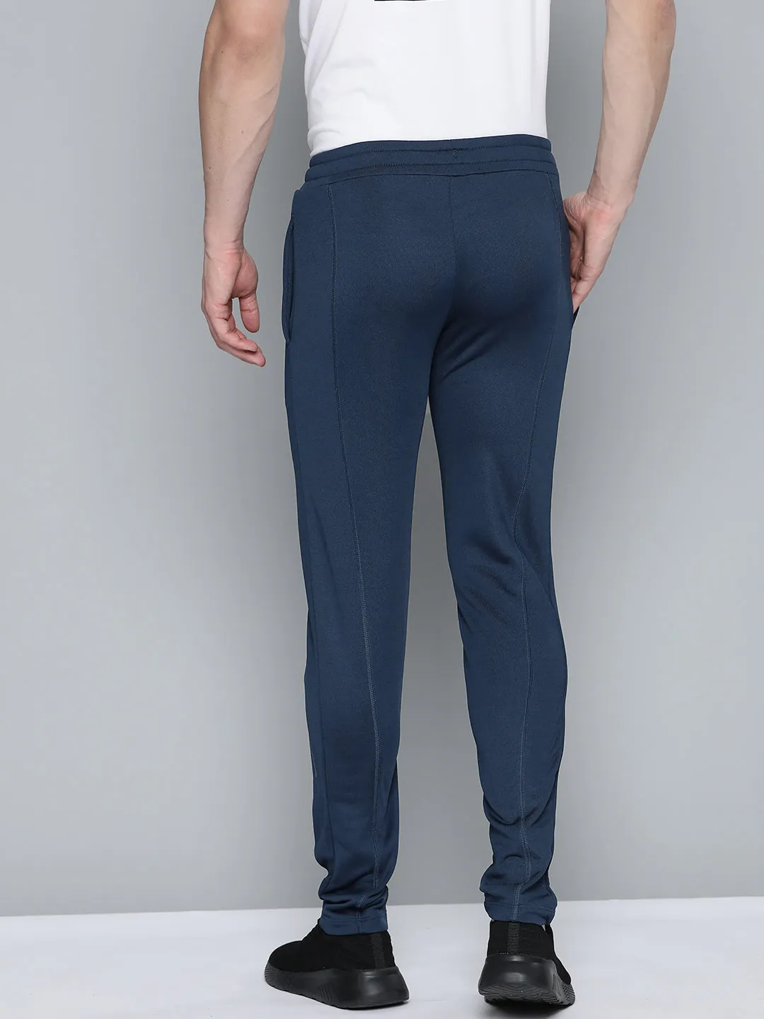 StaticDissipativeFabric Blackout fabric Alcis Men Navy Blue Slim Fit Solid Training Track Pants