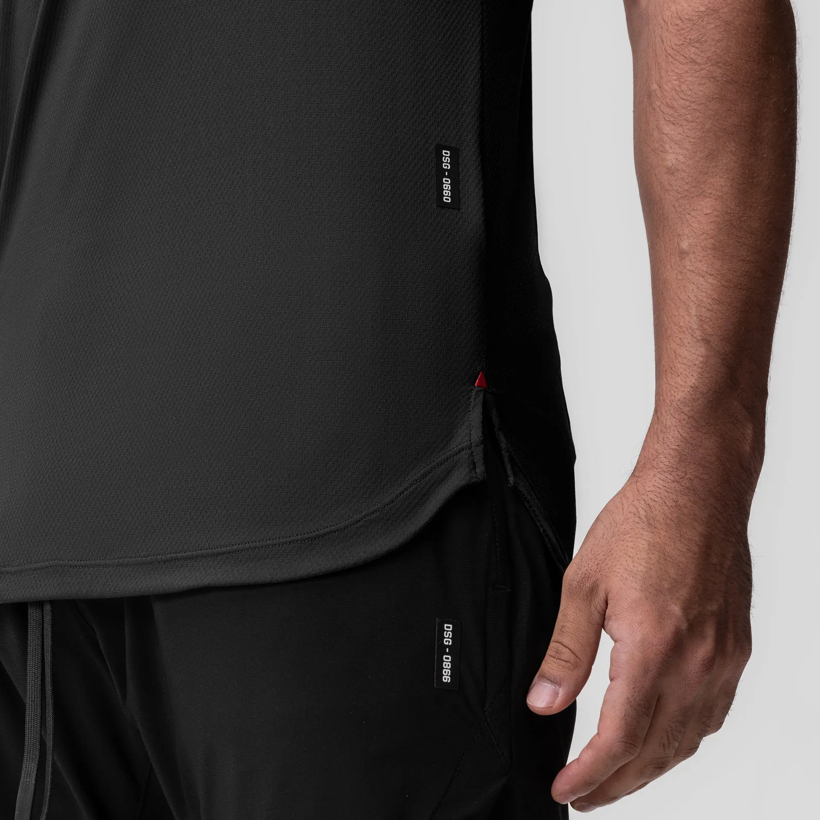 0660. AeroSilver? Established Tee - Black "Box Logo" Light Comfort Style