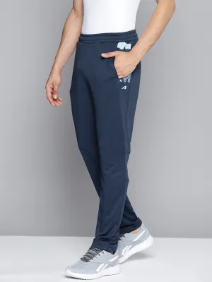 Alcis Men Navy Blue Solid Slim Fit Track Pants with Side Detail Functional Waist Reinforced Stress Points