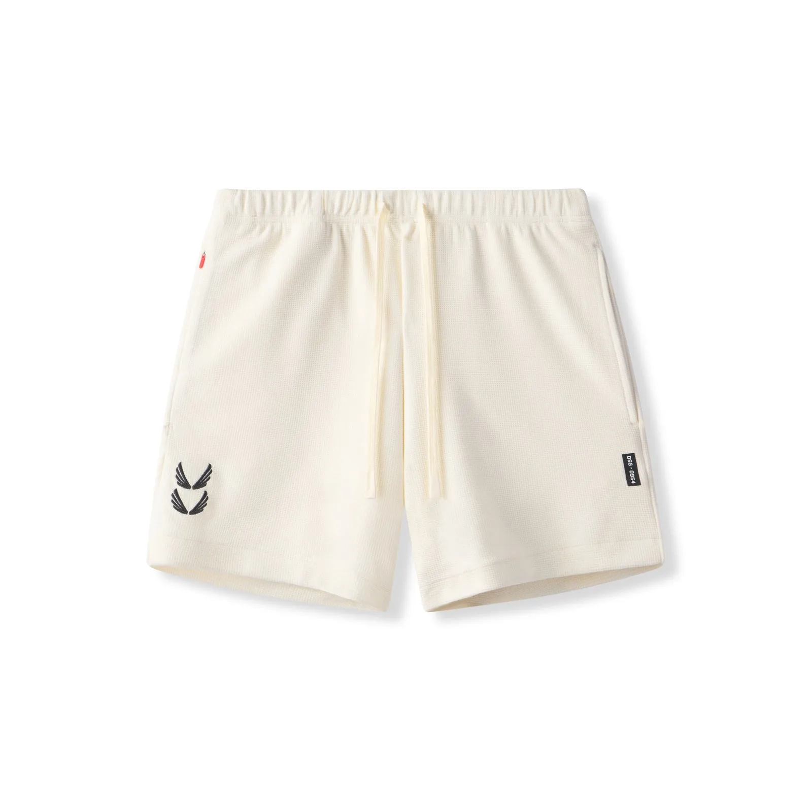 0954. Waffle Knit Sweat Short - Cream Moisture Wicking Material Slip Resistant Inner Lining