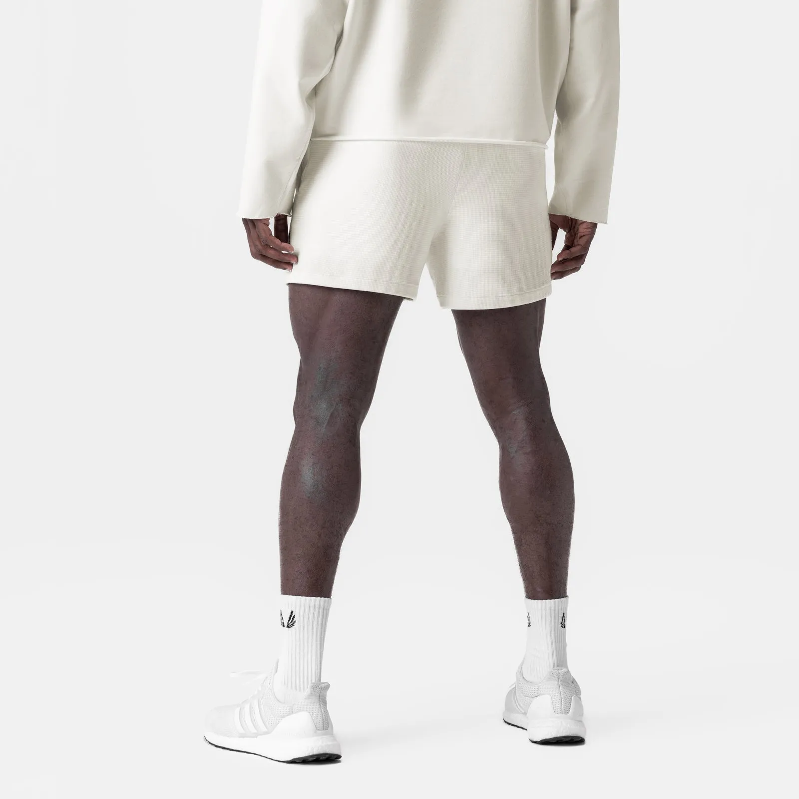 0954. Waffle Knit Sweat Short - Cream Contemporary Design