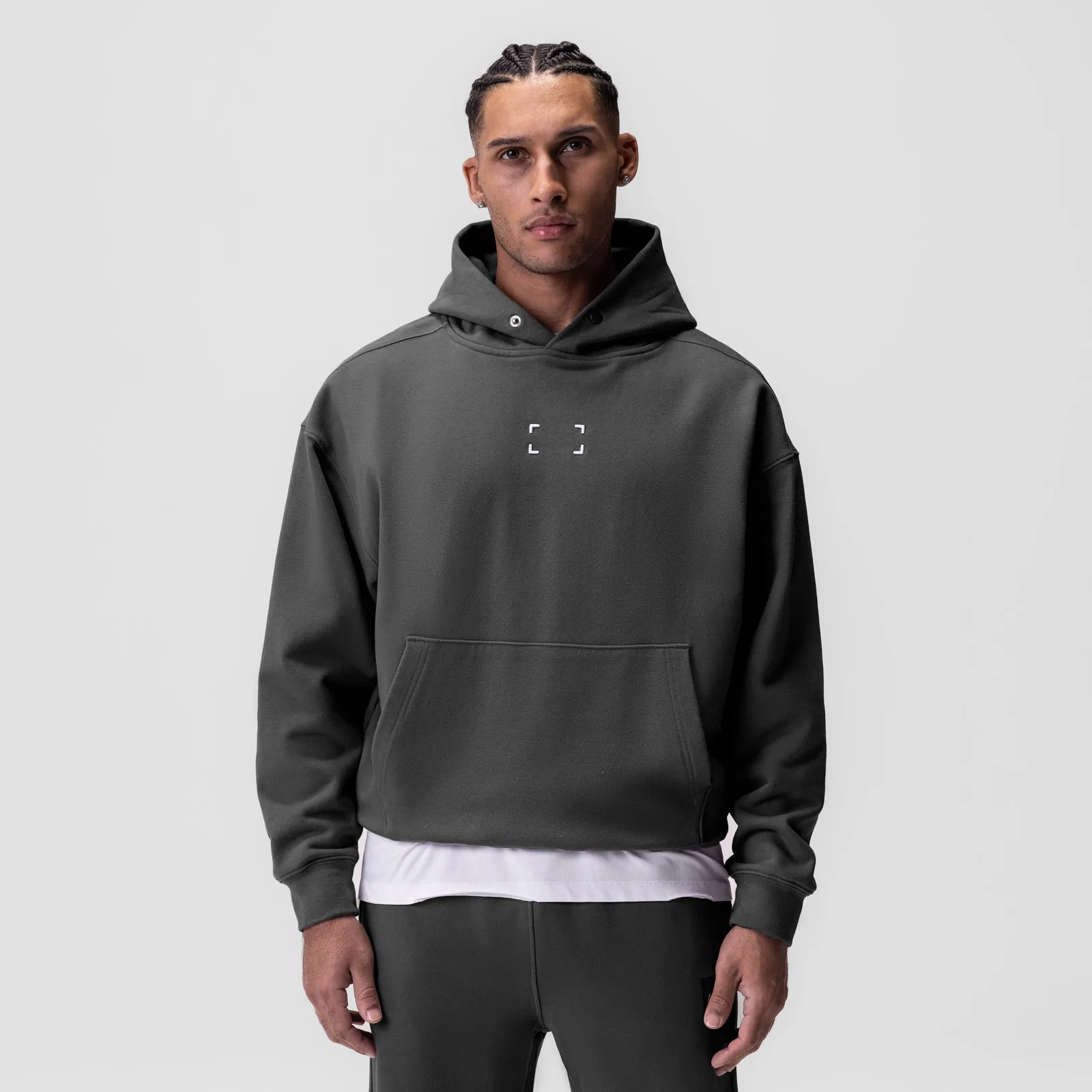 0648. Tech-Terry? Hoodie - Space Grey "Space Bracket" Flexible Hood