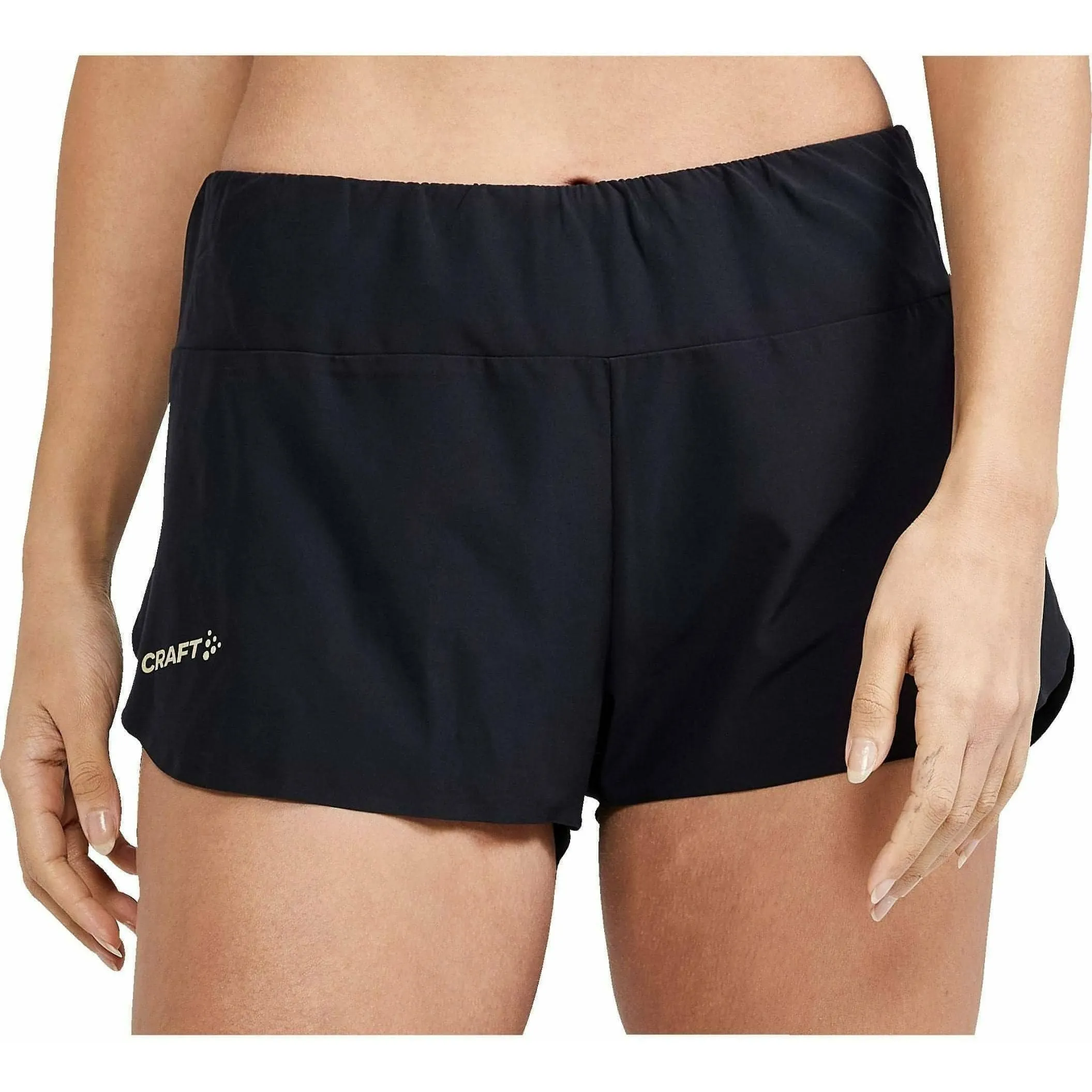 Craft PRO Hypervent Split Womens Running Shorts - Black Comfort Fit Fresh Look