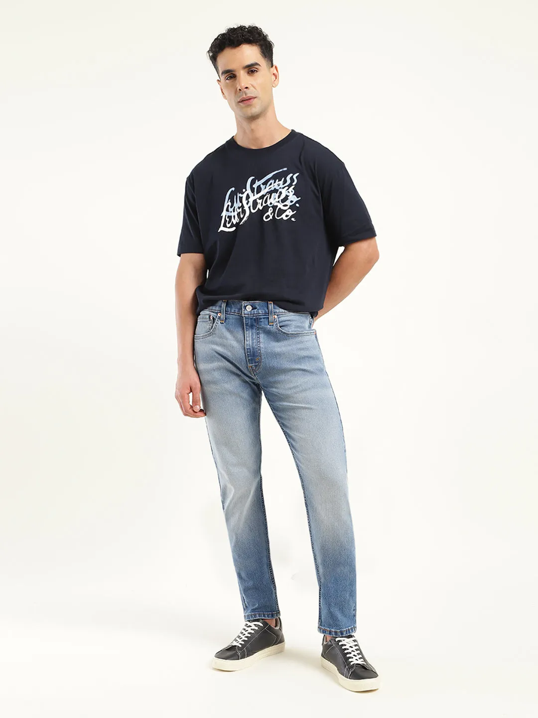 Men's 512 Blue Slim Tapered Fit Mid Rise Jeans Rugged Feel Weekend Warrior Festival Outfit Smooth