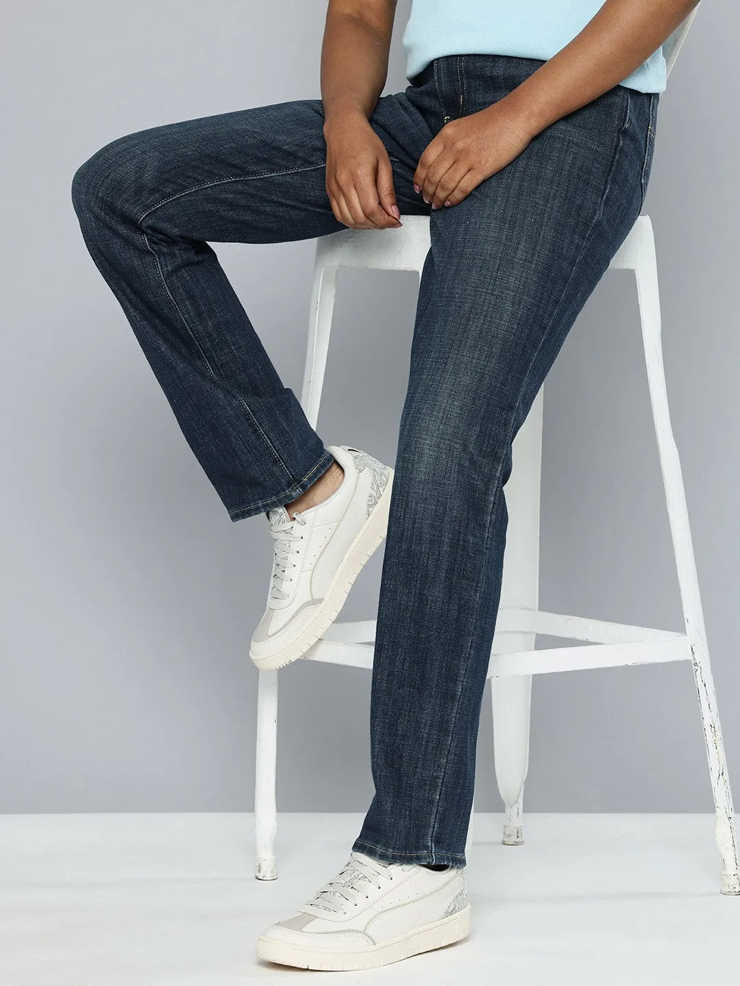 Women's 724 Blue Straight Fit High Rise Jeans Everyday Vibrant Rainy Day Everyday