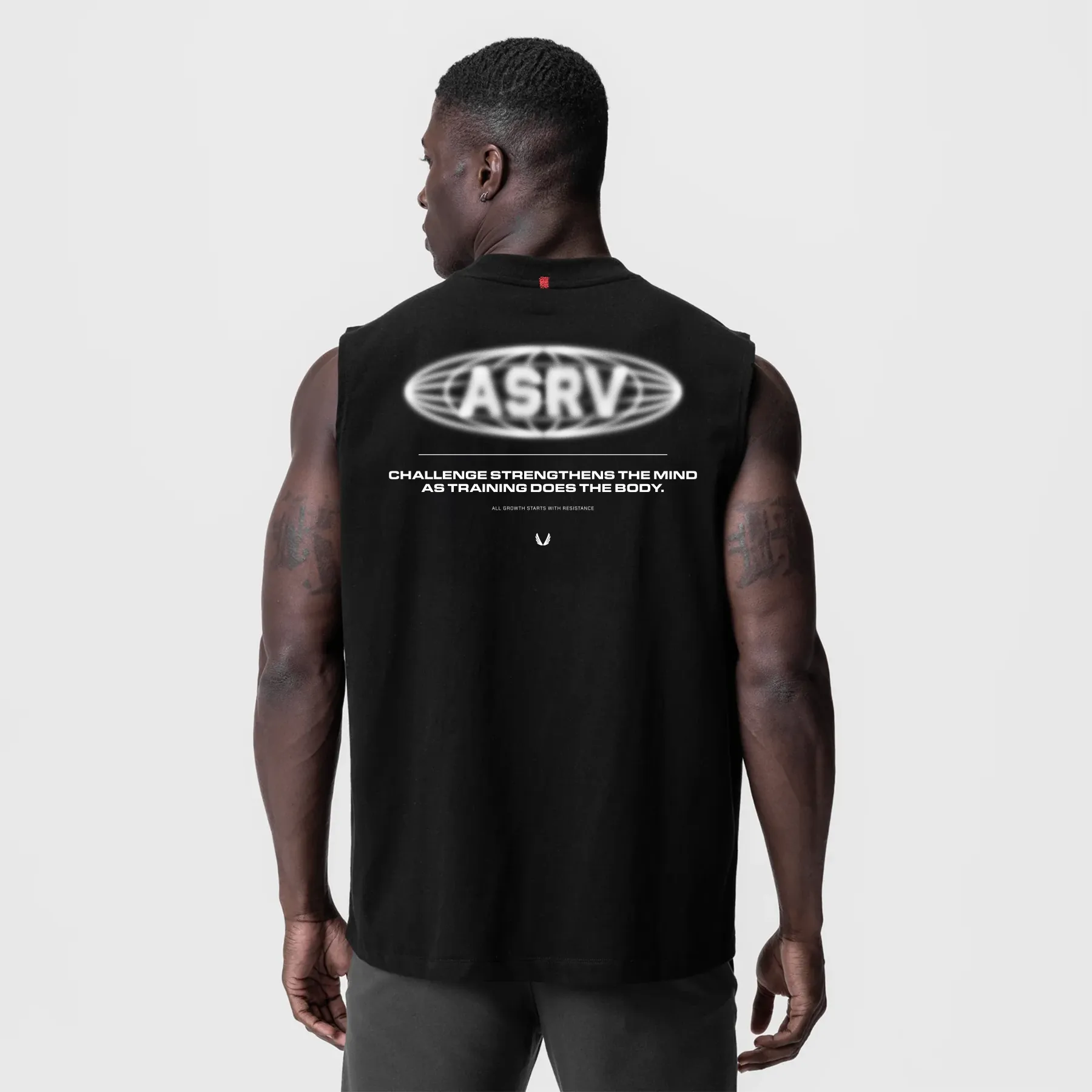 0807. Tech Essential? Relaxed Cutoff - Black "Global Reach" easy to repair Anti Slip Shoulder Straps