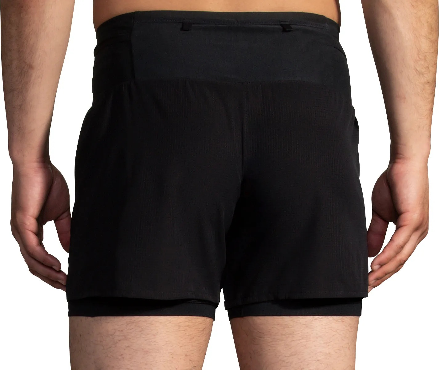 Travel Clothing hoodie Brooks 5 Inch High Point 2.0 2 In 1 Mens Running Shorts - Black