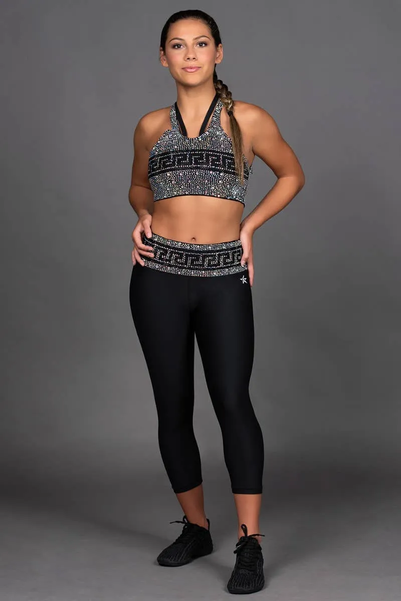 Crystal Couture High Rise Capri in Athens - Special Order Fitness Friendly