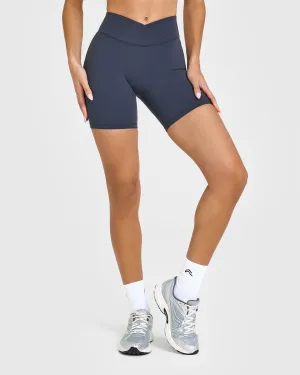 Anti Slip Waist Grip Unified Wrap Shorts 6" | True Blue Bold Fit