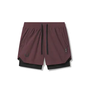 0865. Tetra-Lite? 5" Liner Short - Plum "Wings"/Black swimming accessory