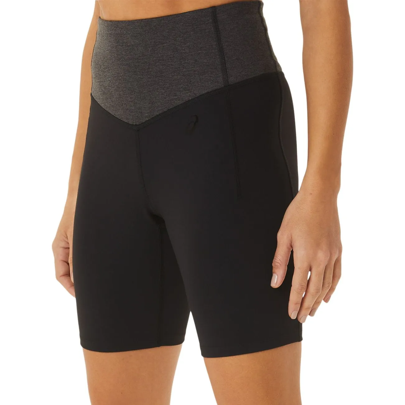 Asics Flexform Colour Block Womens Running Bike Short Tights - Black Simple Mood mid-rise