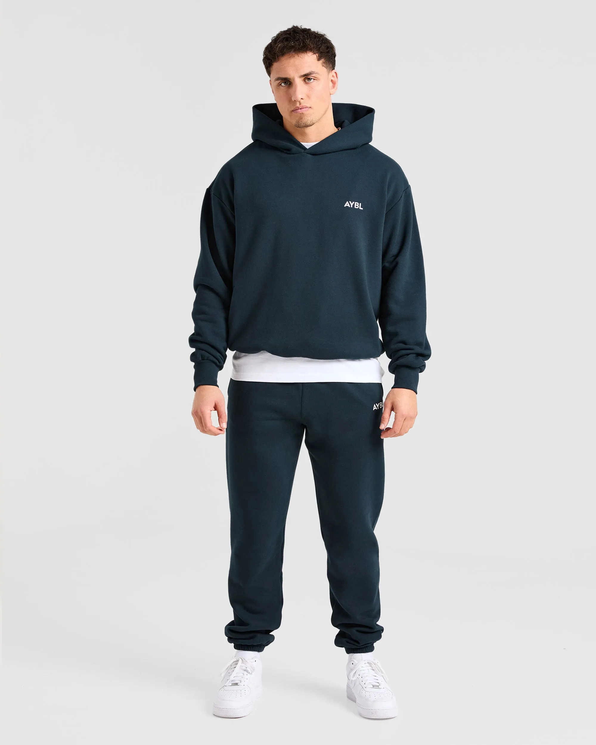Street Ready Minimalist Design Essential Oversized Hoodie - Navy