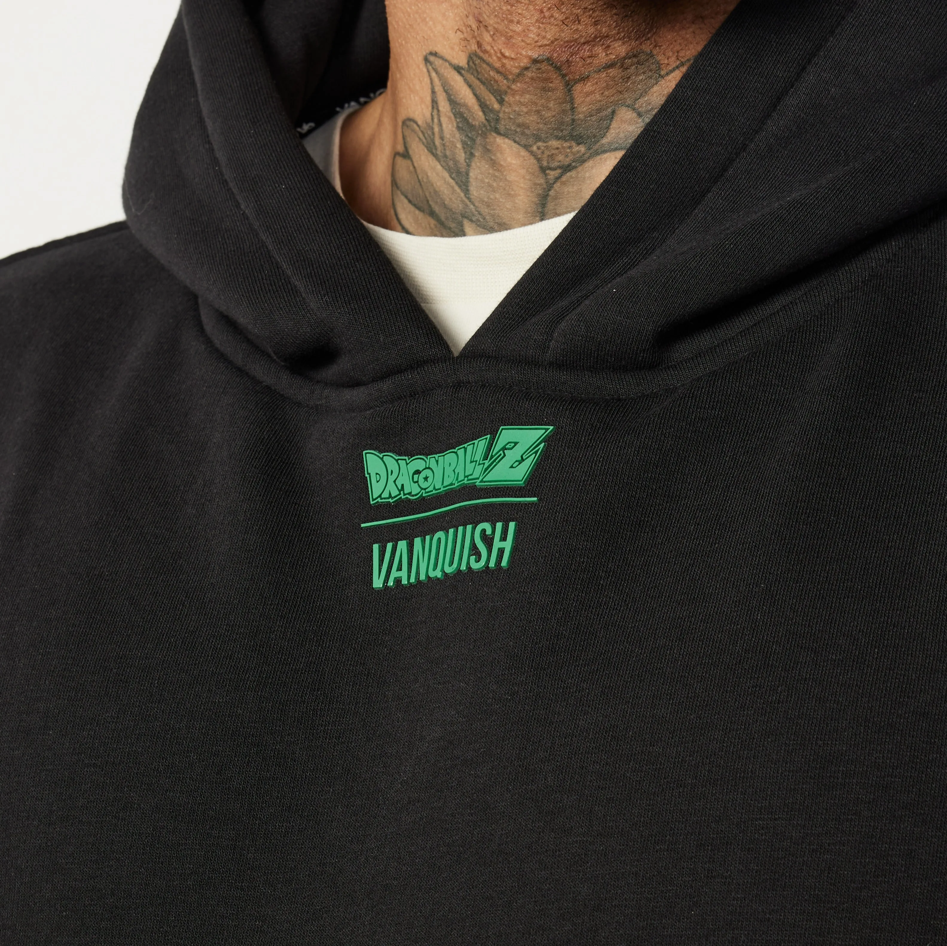 Vanquish DBZ Shenron Black Oversized Pullover Hoodie Ramadan wear Fleece Lined Interior