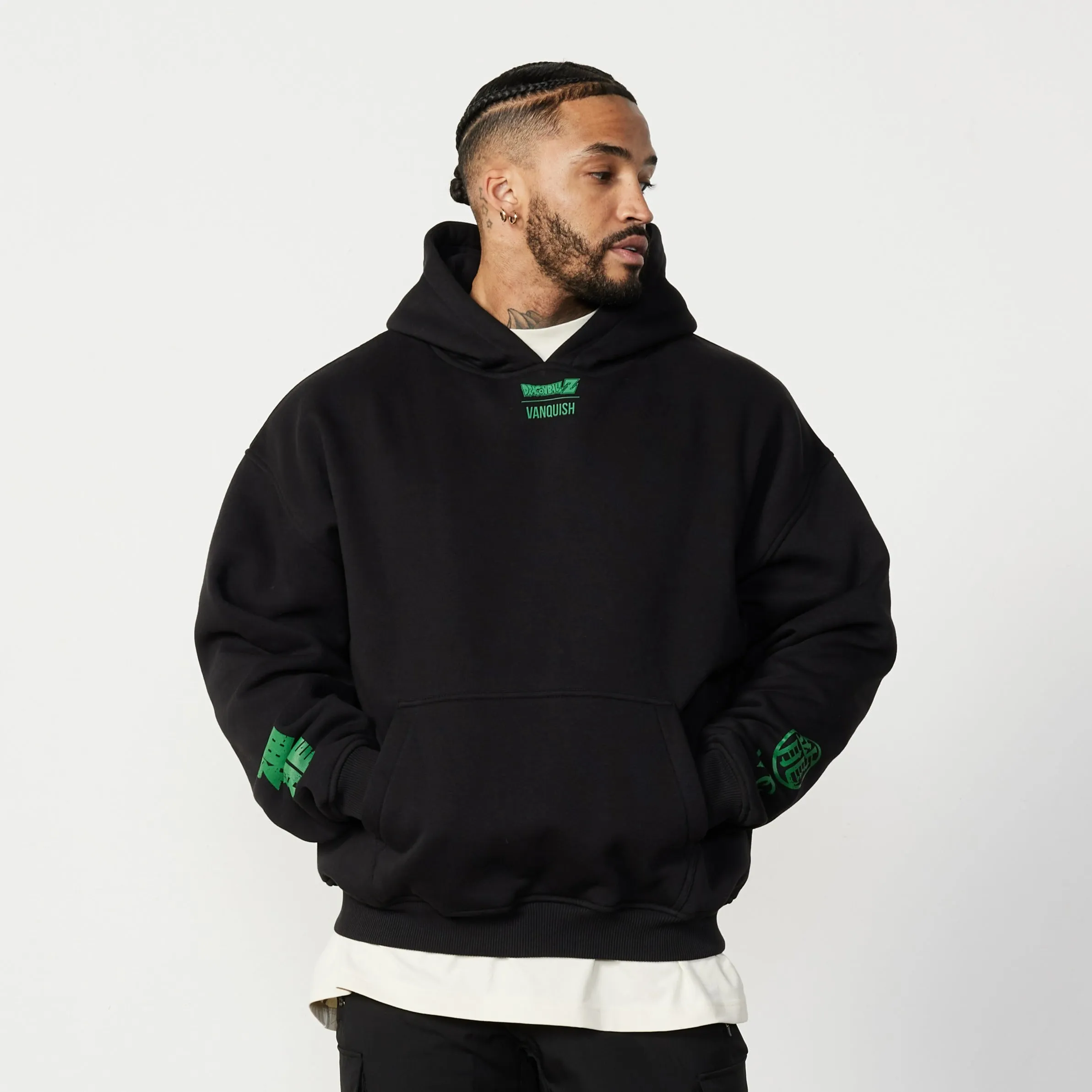 Lightweight Material Vanquish DBZ Shenron Black Oversized Pullover Hoodie