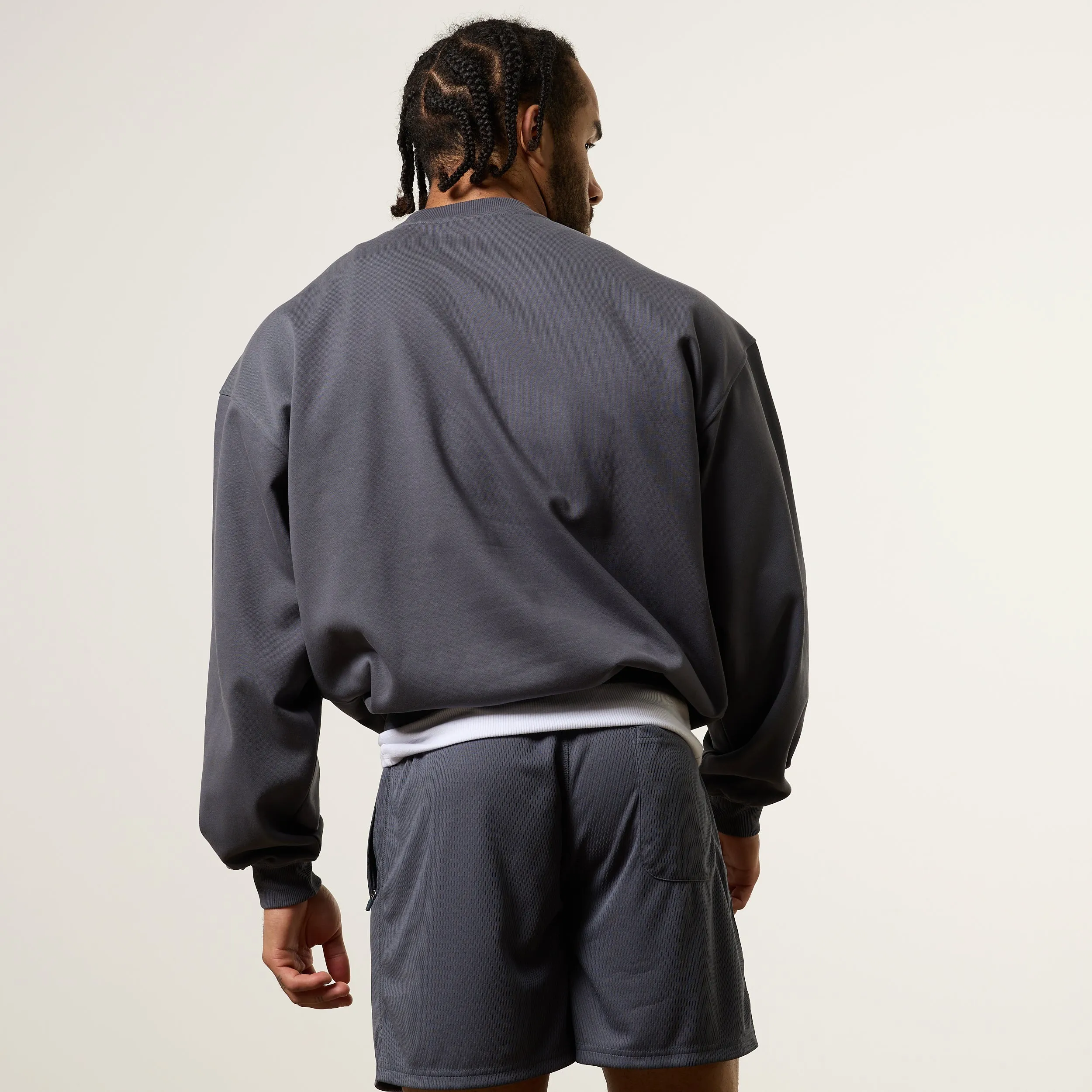 Seal like Vanquish Essential V2 Denim Blue Oversized Boxy Sweatshirt
