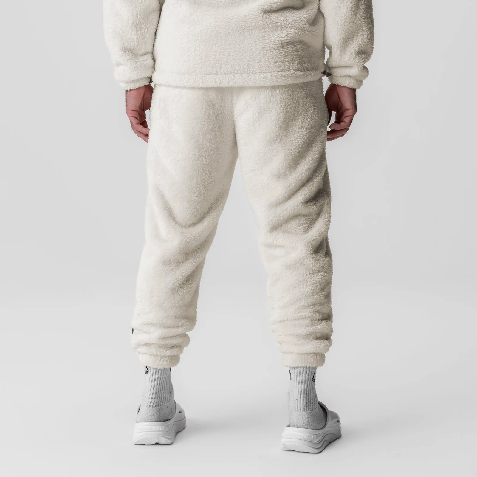 SturdyBeltLoops 0692. Sherpa Recovery Sweats - Ivory Cream/White